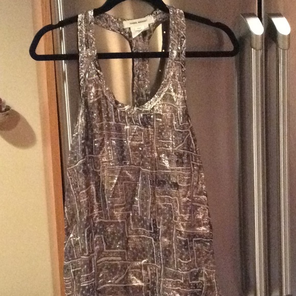 H&M metallic razor back tank top & necklace - Picture 3 of 7